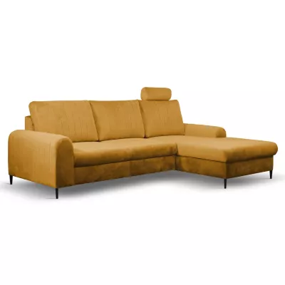 Rohová sedačka s úložným prostorem ESTENVAN - hořčicová, pravý roh