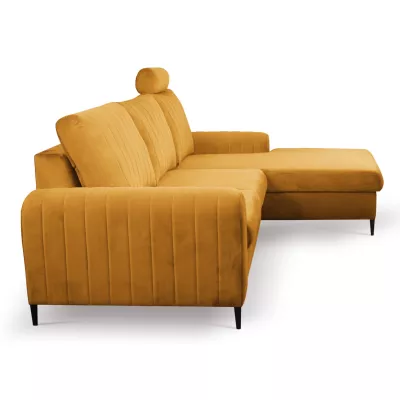 Rohová sedačka s úložným prostorem ESTENVAN - hořčicová, pravý roh