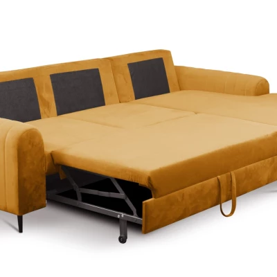 Rohová sedačka s úložným prostorem ESTENVAN - hořčicová, pravý roh