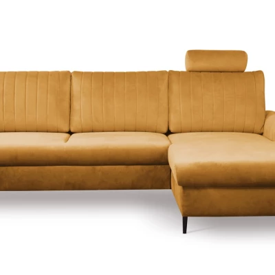 Rohová sedačka s úložným prostorem ESTENVAN - hořčicová, pravý roh