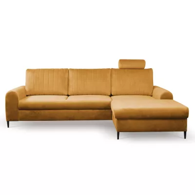 Rohová sedačka s úložným prostorem ESTENVAN - hořčicová, pravý roh