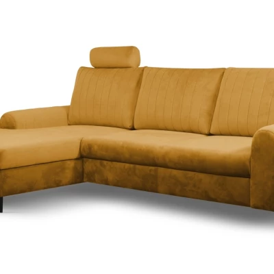 Rohová sedačka s úložným prostorem ESTENVAN - hořčicová, levý roh