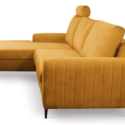 Rohová sedačka s úložným prostorem ESTENVAN - hořčicová, levý roh