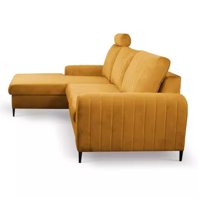 Rohová sedačka s úložným prostorem ESTENVAN - hořčicová, levý roh