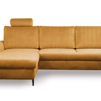 Rohová sedačka s úložným prostorem ESTENVAN - hořčicová, levý roh