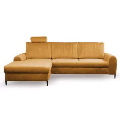 Rohová sedačka s úložným prostorem ESTENVAN - hořčicová, levý roh