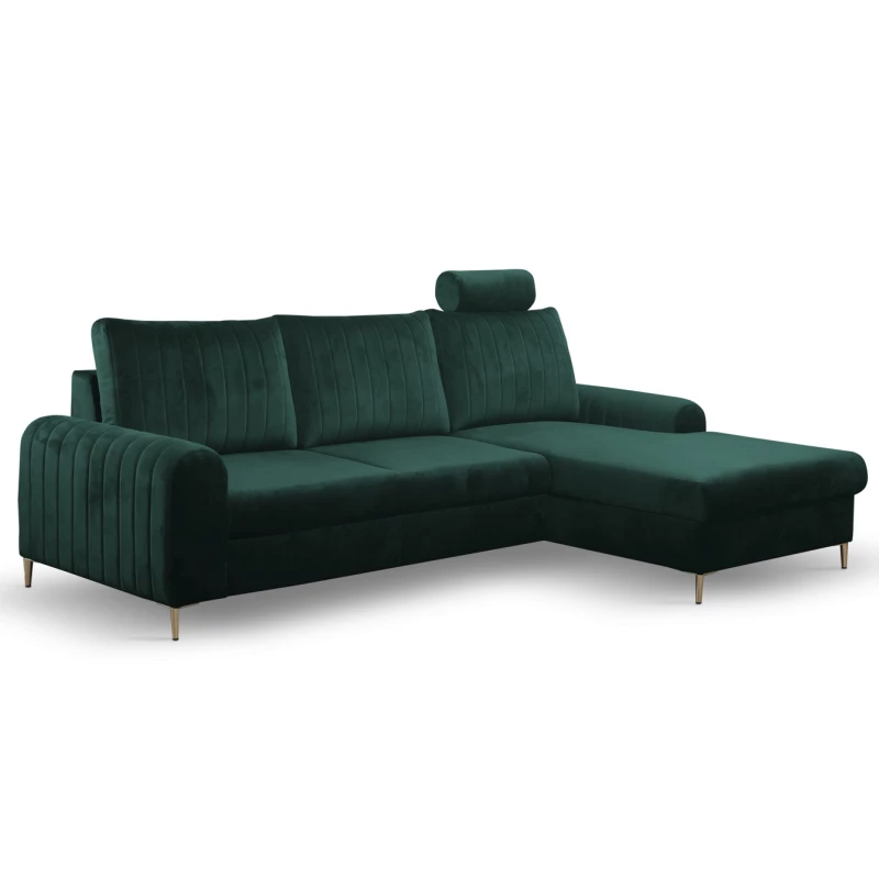 Rohová sedačka s úložným prostorem ESTENVAN - zelená, pravý roh