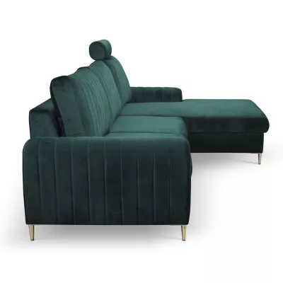 Rohová sedačka s úložným prostorem ESTENVAN - zelená, pravý roh