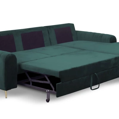 Rohová sedačka s úložným prostorem ESTENVAN - zelená, pravý roh