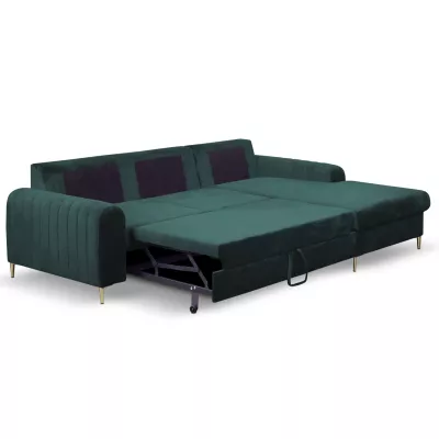 Rohová sedačka s úložným prostorem ESTENVAN - zelená, pravý roh