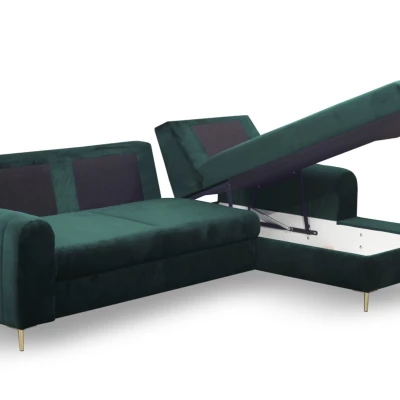 Rohová sedačka s úložným prostorem ESTENVAN - zelená, pravý roh