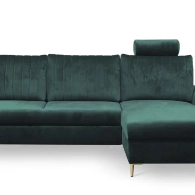 Rohová sedačka s úložným prostorem ESTENVAN - zelená, pravý roh