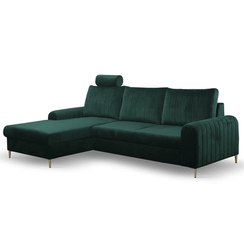 Rohová sedačka s úložným prostorem ESTENVAN - zelená, levý roh