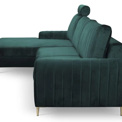 Rohová sedačka s úložným prostorem ESTENVAN - zelená, levý roh