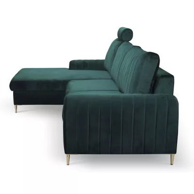 Rohová sedačka s úložným prostorem ESTENVAN - zelená, levý roh