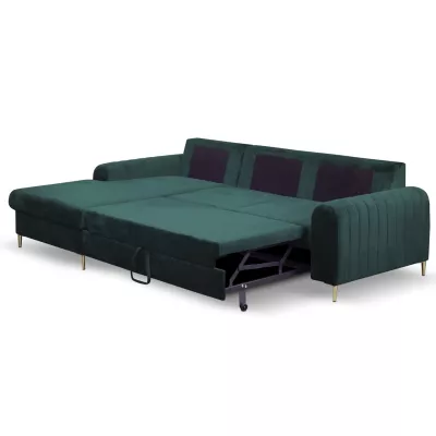 Rohová sedačka s úložným prostorem ESTENVAN - zelená, levý roh