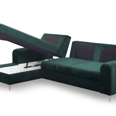 Rohová sedačka s úložným prostorem ESTENVAN - zelená, levý roh