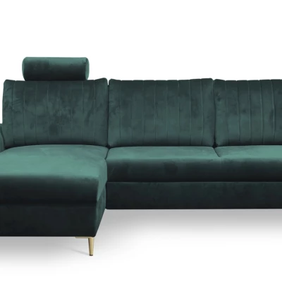 Rohová sedačka s úložným prostorem ESTENVAN - zelená, levý roh