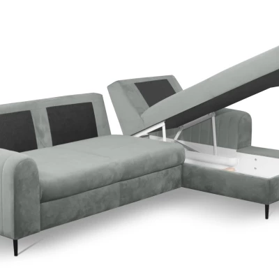 Rohová sedačka s úložným prostorem ESTENVAN - šedá 1, pravý roh