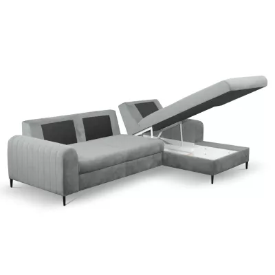 Rohová sedačka s úložným prostorem ESTENVAN - šedá 1, pravý roh