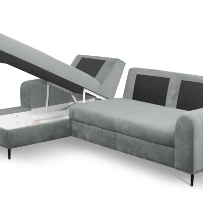 Rohová sedačka s úložným prostorem ESTENVAN - šedá 1, levý roh