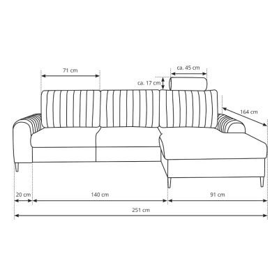 Rohová sedačka s úložným prostorem ESTENVAN - rezavá, levý roh