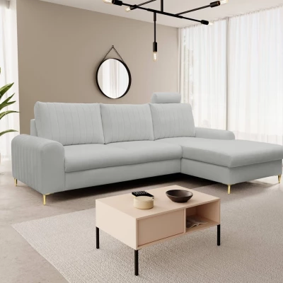 Rohová sedačka s úložným prostorem ESTENVAN - světlá šedá, pravý roh