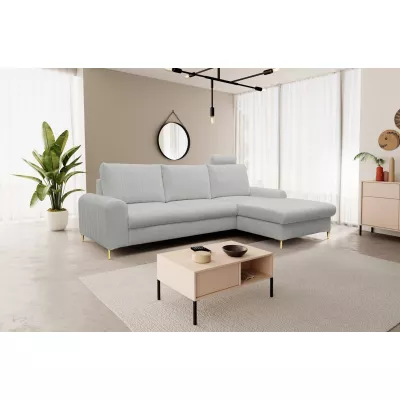 Rohová sedačka s úložným prostorem ESTENVAN - světlá šedá, pravý roh