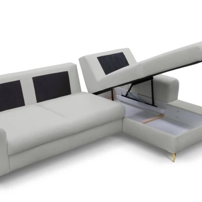 Rohová sedačka s úložným prostorem ESTENVAN - světlá šedá, pravý roh