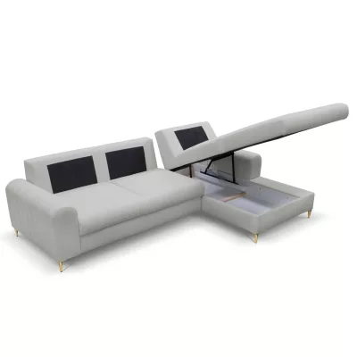 Rohová sedačka s úložným prostorem ESTENVAN - světlá šedá, pravý roh