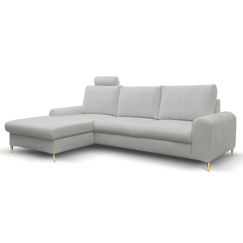 Rohová sedačka s úložným prostorem ESTENVAN - světlá šedá, levý roh