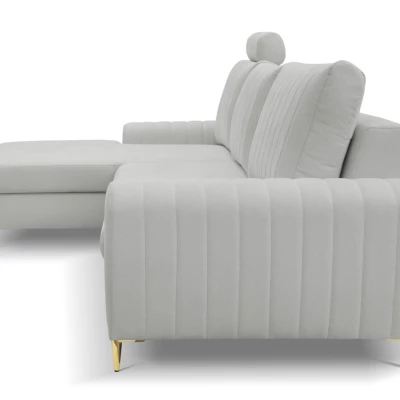 Rohová sedačka s úložným prostorem ESTENVAN - světlá šedá, levý roh