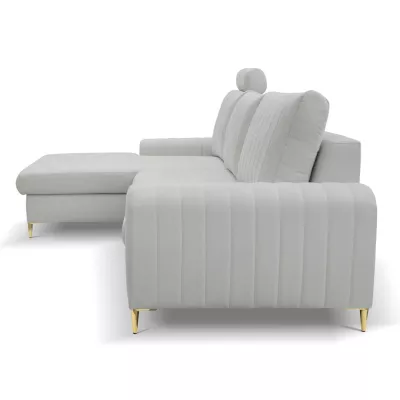 Rohová sedačka s úložným prostorem ESTENVAN - světlá šedá, levý roh