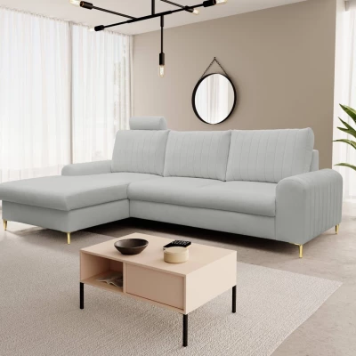 Rohová sedačka s úložným prostorem ESTENVAN - světlá šedá, levý roh