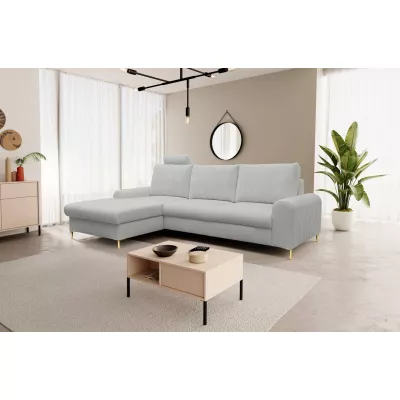 Rohová sedačka s úložným prostorem ESTENVAN - světlá šedá, levý roh