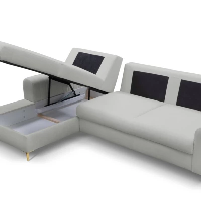 Rohová sedačka s úložným prostorem ESTENVAN - světlá šedá, levý roh