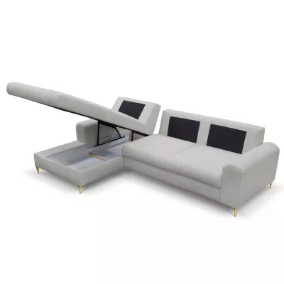 Rohová sedačka s úložným prostorem ESTENVAN - světlá šedá, levý roh