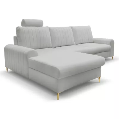 Rohová sedačka s úložným prostorem ESTENVAN - světlá šedá, levý roh