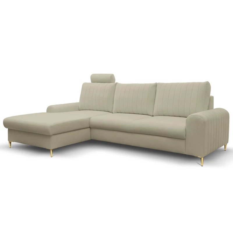 Rohová sedačka s úložným prostorem ESTENVAN - béžová, levý roh