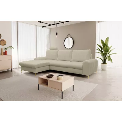 Rohová sedačka s úložným prostorem ESTENVAN - béžová, levý roh