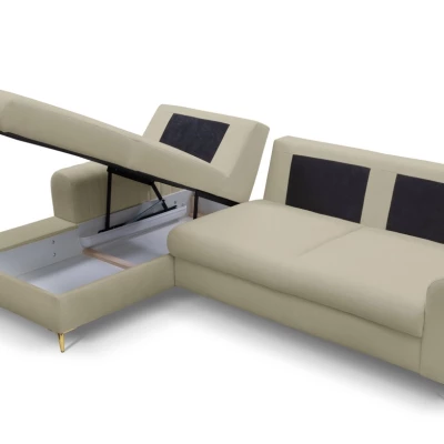 Rohová sedačka s úložným prostorem ESTENVAN - béžová, levý roh