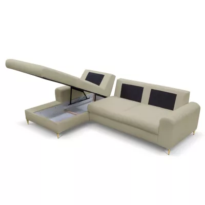 Rohová sedačka s úložným prostorem ESTENVAN - béžová, levý roh