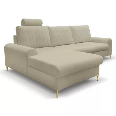 Rohová sedačka s úložným prostorem ESTENVAN - béžová, levý roh