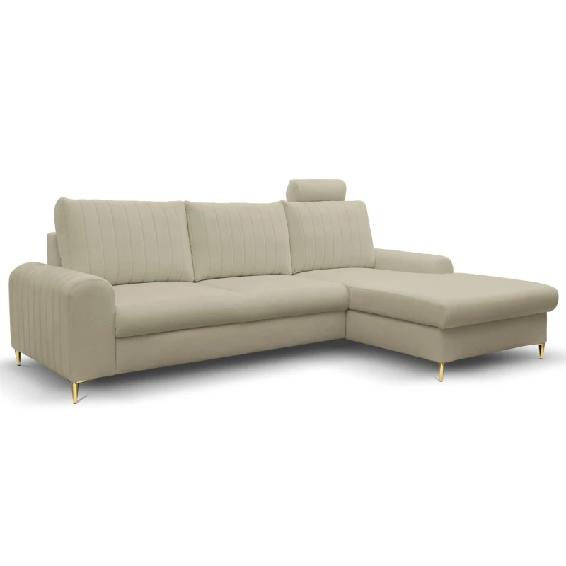 Rohová sedačka s úložným prostorem ESTENVAN - béžová, pravý roh