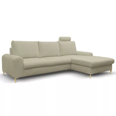 Rohová sedačka s úložným prostorem ESTENVAN - béžová, pravý roh