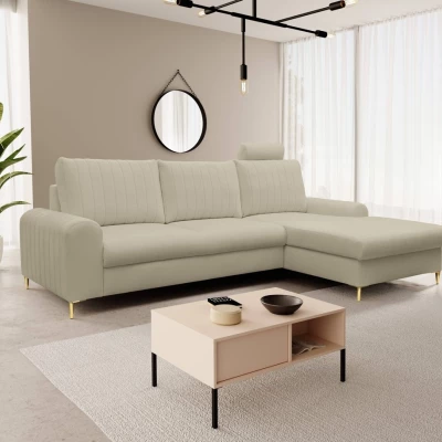 Rohová sedačka s úložným prostorem ESTENVAN - béžová, pravý roh