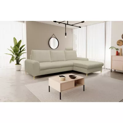 Rohová sedačka s úložným prostorem ESTENVAN - béžová, pravý roh