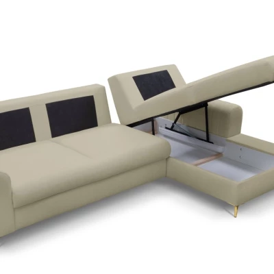 Rohová sedačka s úložným prostorem ESTENVAN - béžová, pravý roh