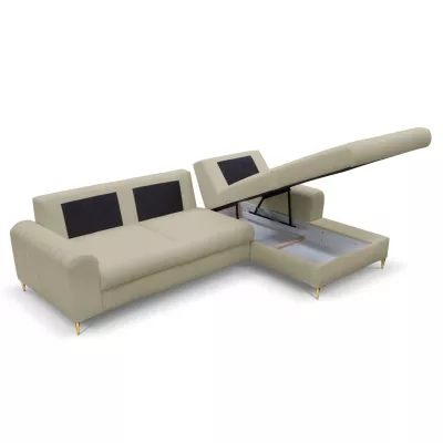 Rohová sedačka s úložným prostorem ESTENVAN - béžová, pravý roh