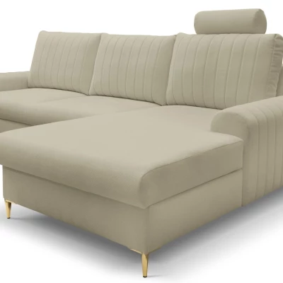 Rohová sedačka s úložným prostorem ESTENVAN - béžová, pravý roh